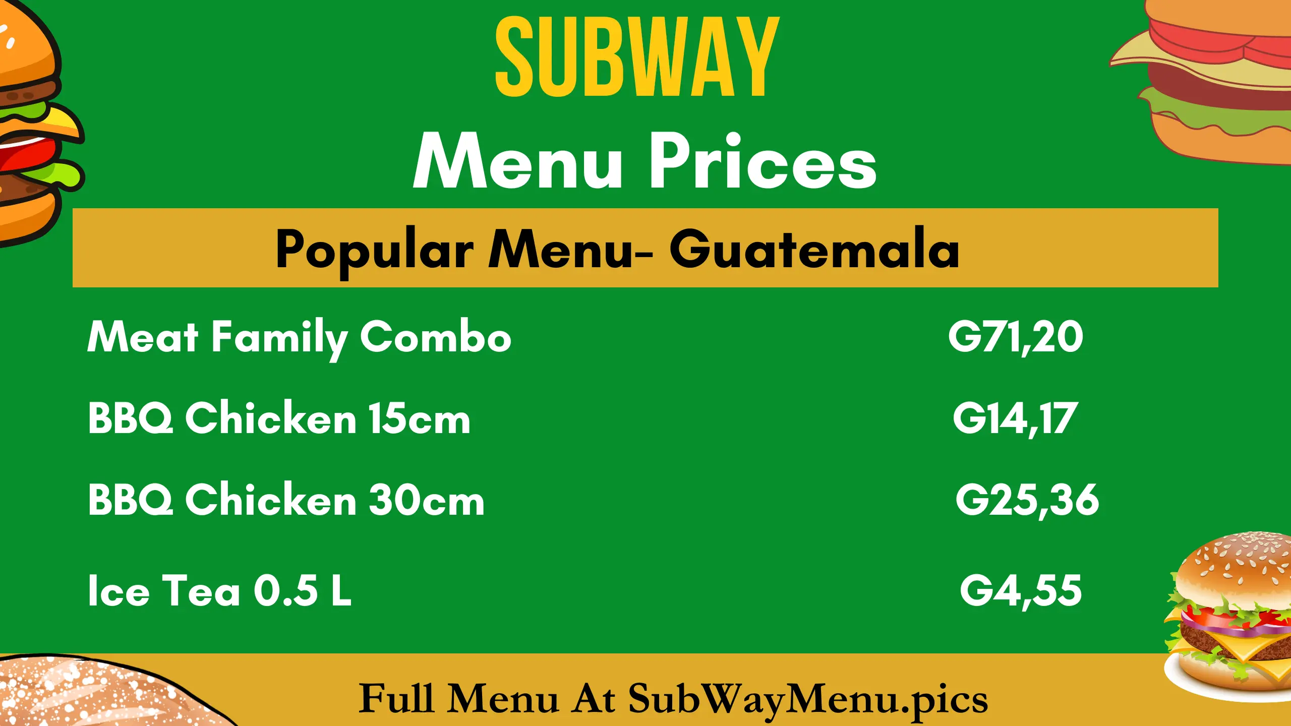 Subway Menu Prices (Georgia)