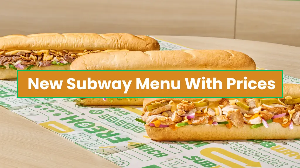 New Subway Menu With Prices